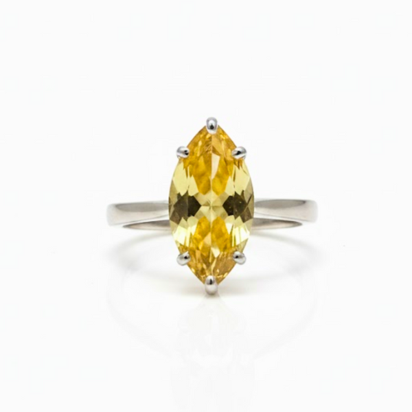 Marquise Golden Topaz Sterling Silver Ring