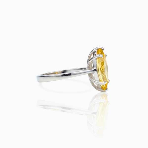 Marquise Golden Topaz Sterling Silver Ring