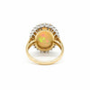 Fire Opal and Diamond Cluster Ring in 14K Yellow Gold