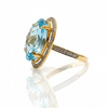 Brilliant Blue Topaz and Diamond Pavilion Ring