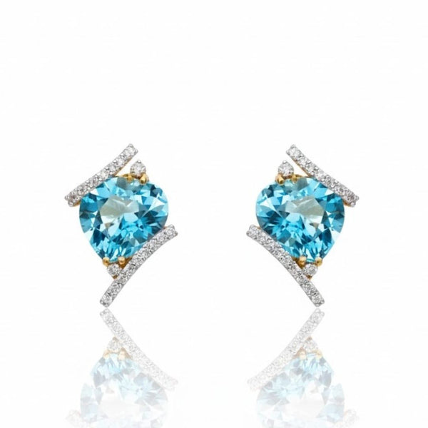 Emerald - Truncated Aquamarine in diamond Pendant