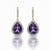 Amethyst Drop with diamond Earrings 14k Gold