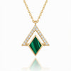 Malachite Infinity Knot Pendant with Diamonds