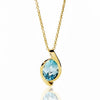 Vintage - Natural Blue topaz pendant In Gold Pendent