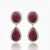 Ruby Oval cut Drop with diamond Earrings