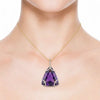 Claw-Set Trillion Amethyst Diamond Cover Pendant