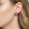 Marquise Ruby and Diamond Stud earrings
