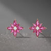 Marquise Ruby and Diamond Stud earrings