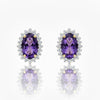 The Empress Halo Oval-Cut Royal Amethyst & Brilliant Diamond Studs