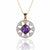 Vintage Style Amethyst Halo Pendant with Diamond Round Detailing