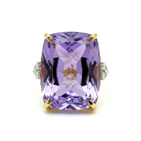 Cocktail Amethyst Ring with Diamonds