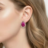 Vintage-Inspired Fleur Carved Ruby Studs in 14K Yellow Gold