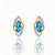 The Celestia Hexagon: Sky Blue Topaz & Diamond Earrings