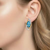 The Celestia Hexagon: Sky Blue Topaz & Diamond Earrings