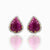 Botanical Carved Ruby & Brilliant-Cut Diamond Halo Earrings