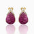 Hand-Carved Rubellite Drops with Pavé Diamond Accents Earring
