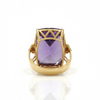 Amethyst Cushion-Cut Solitaire with Diamond Trillions