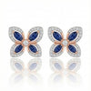 Blue Sapphire Sapphire Butterfly Stud earrings with Diamond