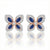 Blue Sapphire Sapphire Butterfly Stud earrings with Diamond