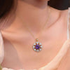 Vintage Style Amethyst Halo Pendant with Diamond Round Detailing