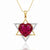 Heart- Shaped Ruby Open Heart Star Cover Pendant