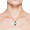 Vintage - Natural Blue topaz pendant In Gold Pendent