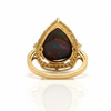 Natural Pear-Cut Black Opal Cocktail Ring with Brilliant Diamond Halo