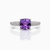 Cushion-Cut Amethyst Solitaire with Diamond Pavé Band