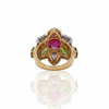 Natural Ruby and Multi-Color Tourmaline Floral Cluster Ring with Diamond Accents
