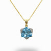 Trillion-Cut Aquamarine Pendant in Diamond Trillon Pendent