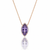 Marquise Amethyst pendant featuring a Shimmering Pave Diamond Border