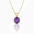 Oval-Cut Amethyst Solitaire Pendant in 14K Yellow Gold with Modern V-Bale