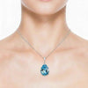 Natural Blue Topaz Drop Cut Pendent