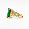 Natural Radiant - Cut Emerald InDiamond Ring