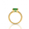 Natural Radiant - Cut Emerald InDiamond Ring