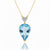 Pear-Cut Aquamarine Pendant with Diamond in Heart Shaped Pendent