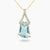 Radiant - Truncated Blue Topaz in diamond Accents Pendant