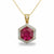 Hexagon - Shaped Ruby Halo Pendant