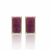 Carved Ruby Floral Tablets with Shimmering Diamond Frame Earrings