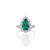 Pear-Cut Emerald Halo Ring with Lab Grown Diamond Accents