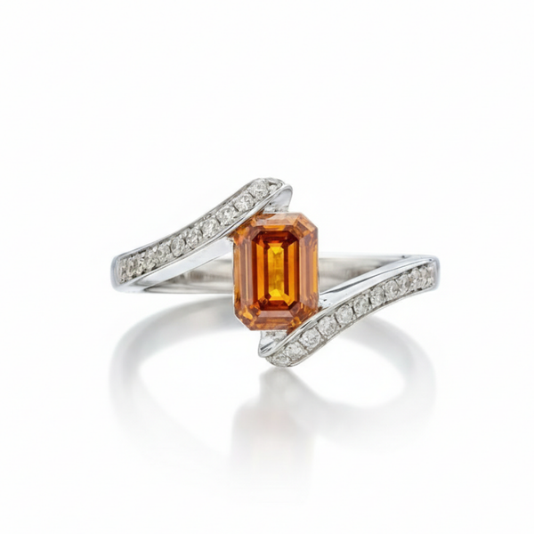 Heritage Emerald-Cut Citrine and Diamond Ring