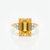 Emerald-Cut Citrine and Diamond Three-Stone Ring