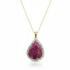 Carved Ruby Lead Halo Pendant