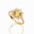 The Sunbeam | Oval Citrine with Tapered Sunburst Halo
