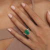 Natural Radiant - Cut Emerald InDiamond Ring