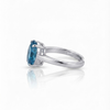 Oval Blue Topaz Solitaire Ring
