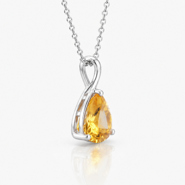 Trillion Citrine Swirl Pendant