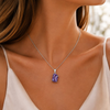 S - Shape fancy Amethyst silver pendant