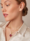 Heart- Shaped Ruby Open Heart Star Cover Pendant