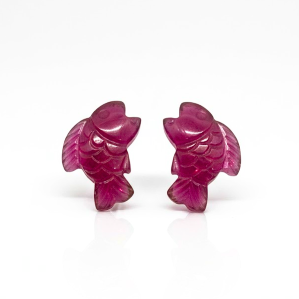 Rare Carved Tourmaline Fishes